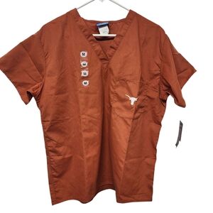 Gel‎ Scrubs NWT Texas Longhorns Men's Burnt Orange Shirt Scrub Top Size Medium